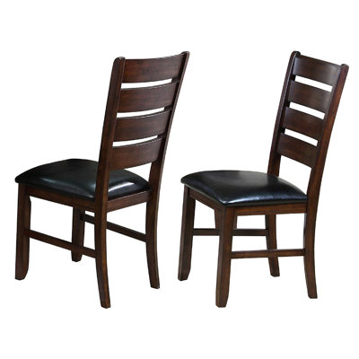 Contemporary Style Dining Chairs Of 2, Brown Upholstery, Solid Wood Base, And Construction 2Pcs Chairs, , Structure, Faux Leather Upholstered Seat, Graceful Stylish Look