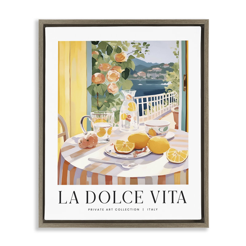Art mural classique sur toile encadrée flottante, vue par Classic, H 21 po x l 17 po, Cadre flottant orme Montalcino