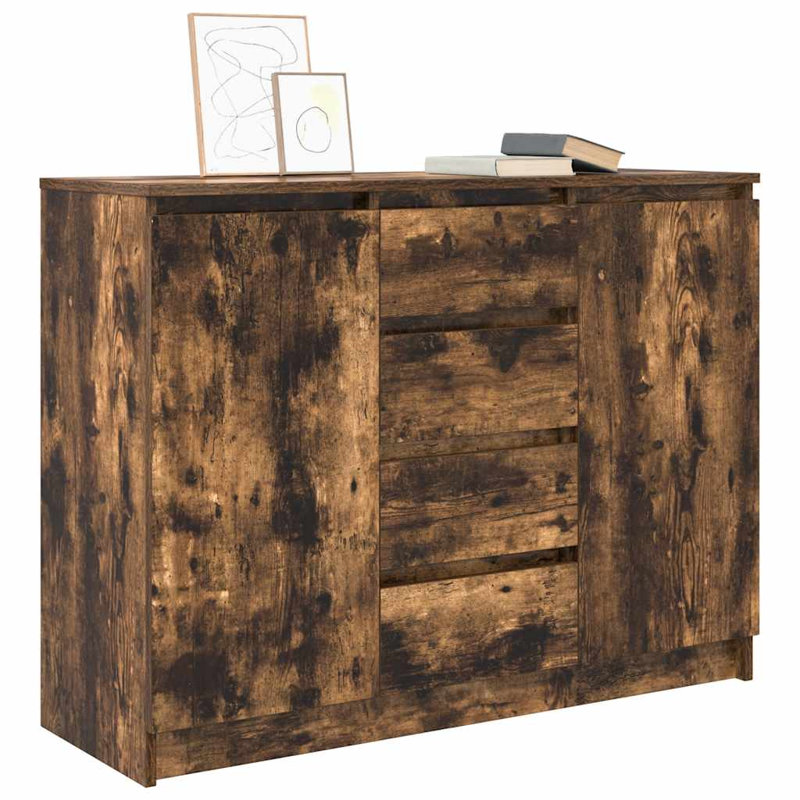 Sideboard With Drawers 100.5X35x76 Cm Engineered Wood, Smoked Oak