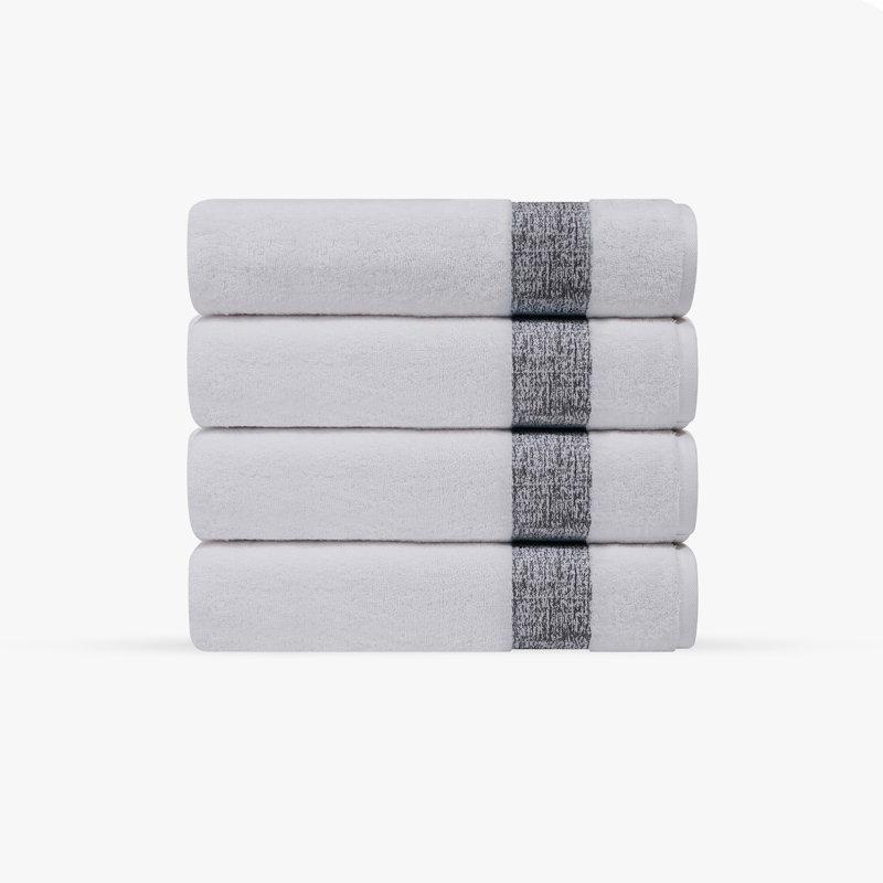 Jonnae 4 pcs Turkish Hand Towels Set, Anthracite