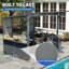 Pavillon de jardin à toit rigide 9X10FT, pavillon de jardin incliné pour barbecue avec tablettes de rangement et plateforme d'extension, auvent de barbecue à toit rigide en acier galvanisé pour patio, cour, jardin, gris-123203315