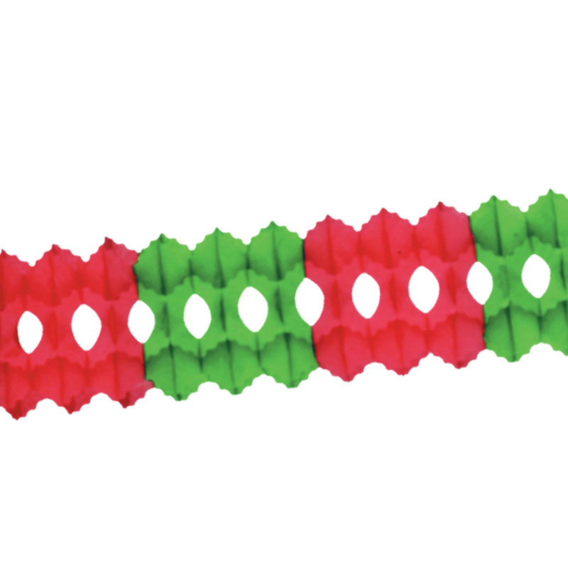 Guirlande de fantaisie, Rouge / vert, 12 pi