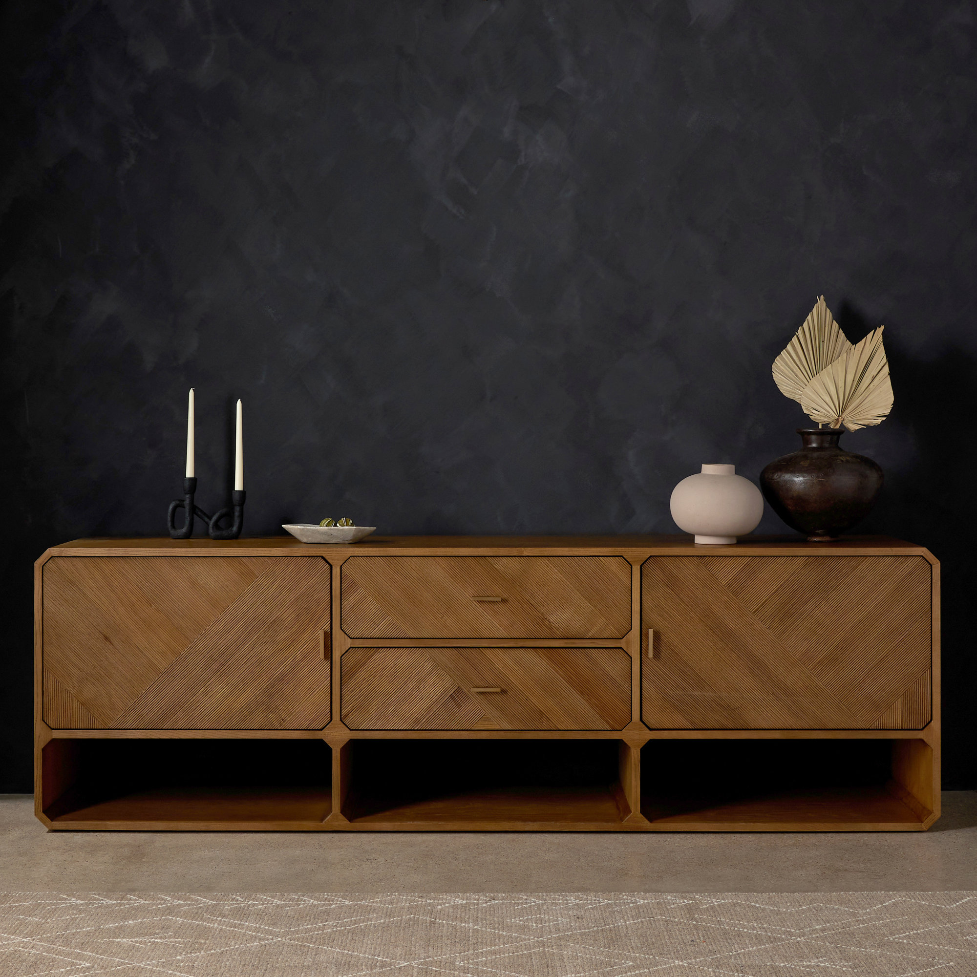 Harris 86'' Media Console, Natural Ash
