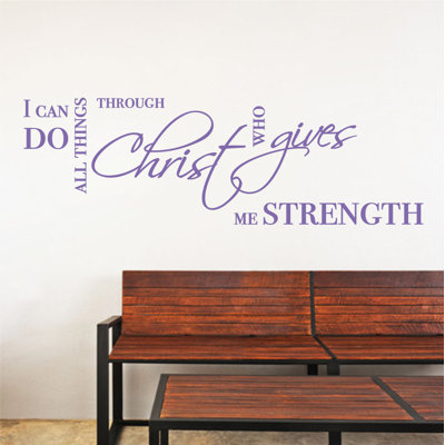 Décalcomanie murale "i can do all things" biblique quot