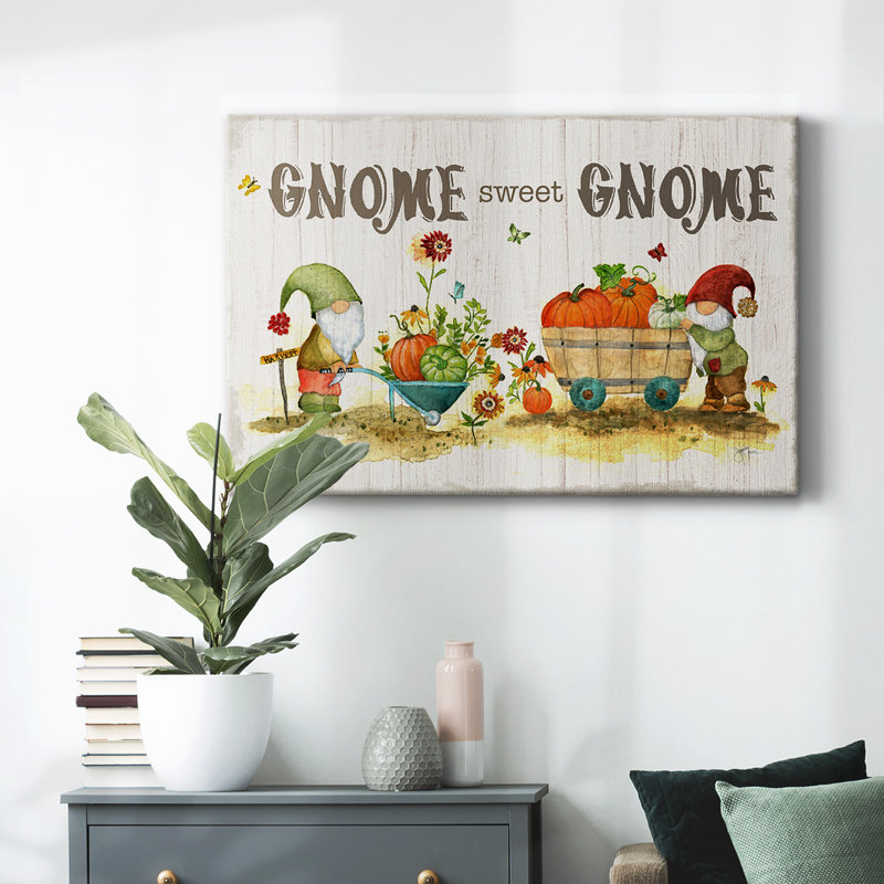 Gnome Sweet Gnome-Gallery Wrapped Canvas, 32" H x 48" W