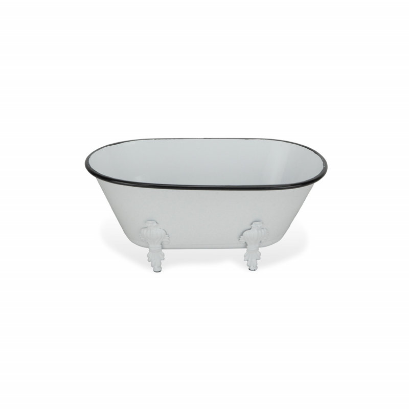 Sculpture de baignoire en métal galvanisé Swanner, Blanc, H 5 po x l 12 po x P 6,5 po