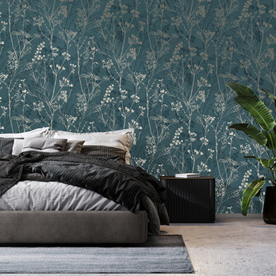 Superfresco Hedgerow Teal Wallpaper