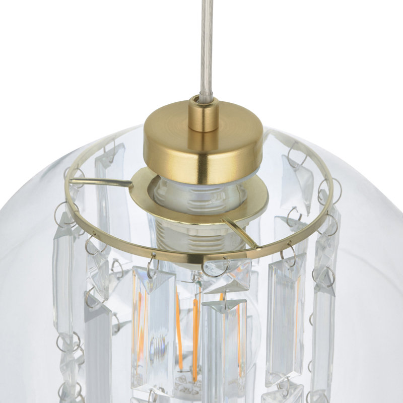 1 - Light Brushed Satin Gold Paint Pendant
