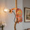 Luminaire suspendu lézard avec corde en jute et douille E26 câblée