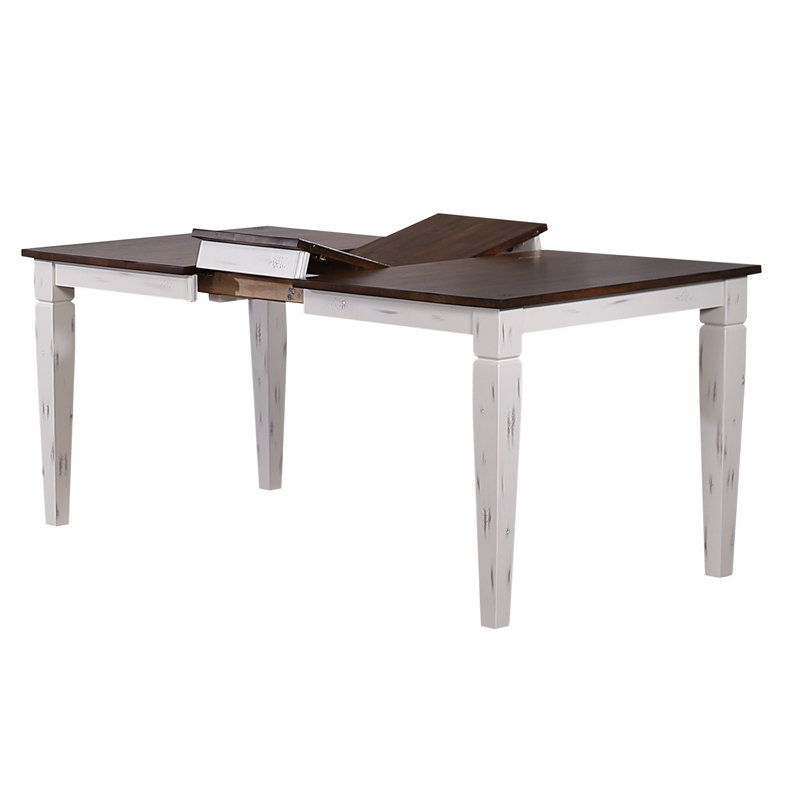Table de salle à manger Corinna, Coton blanc, Brun coton