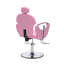 Fauteuil de coiffure hydraulique rose avec rotation à 360 degrés et réglage de la hauteur pour coiffeurs
