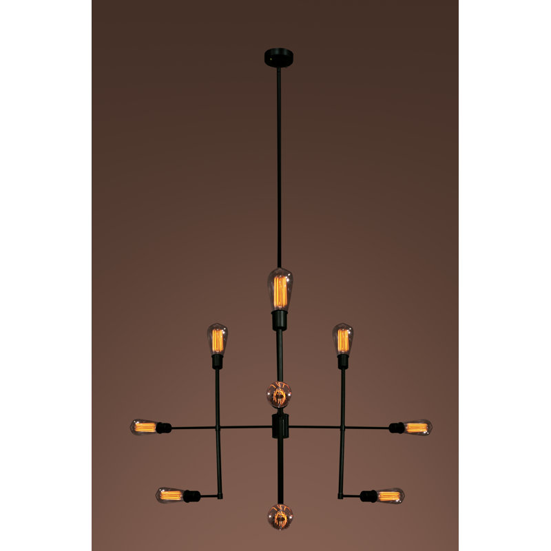 Lustre linéaire moderne Spoutnik 9 lumières Delia