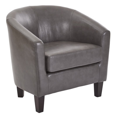 Slaven Faux Leather Barrel Chair