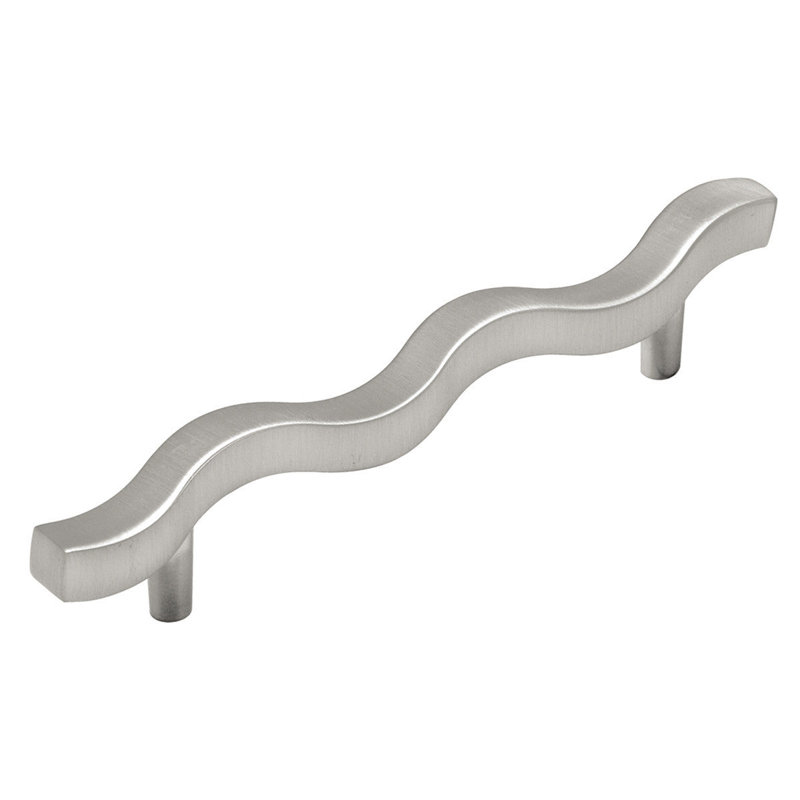 Satin Nickel Wave Designer Cabinet Handle, 5-inch