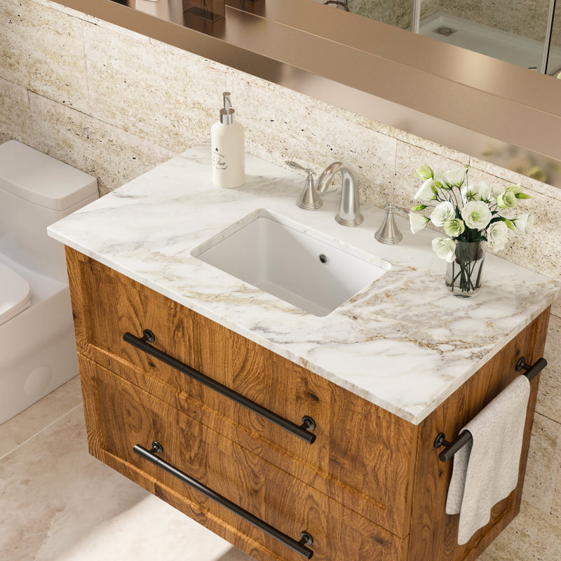 Lavabo de salle de bain encastré en céramique blanche 18 "x 12" avec trop-plein - Moderne, lisse, teinté pour divers environnements Blanc, acide, divers espaces