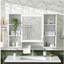 Armoire de toilette 3 en 1, armoire à pharmacie murale de 42 pouces avec tablette réglable et porte à fermeture en douceur, miroir haute définition avec rangement pour meuble-lavabo de salle de bain
