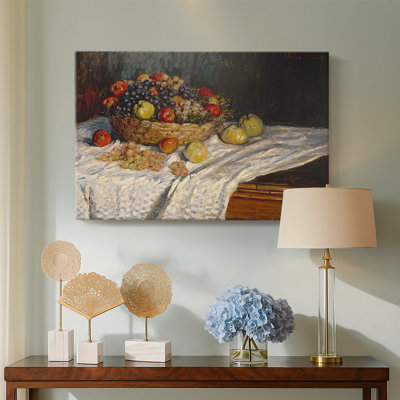 Claude Monet "Still Life with Apples and Grapes (Nature morte aux pommes et aux raisins)" - Museum Quality Gallery Wrapped Canvas Wall Art