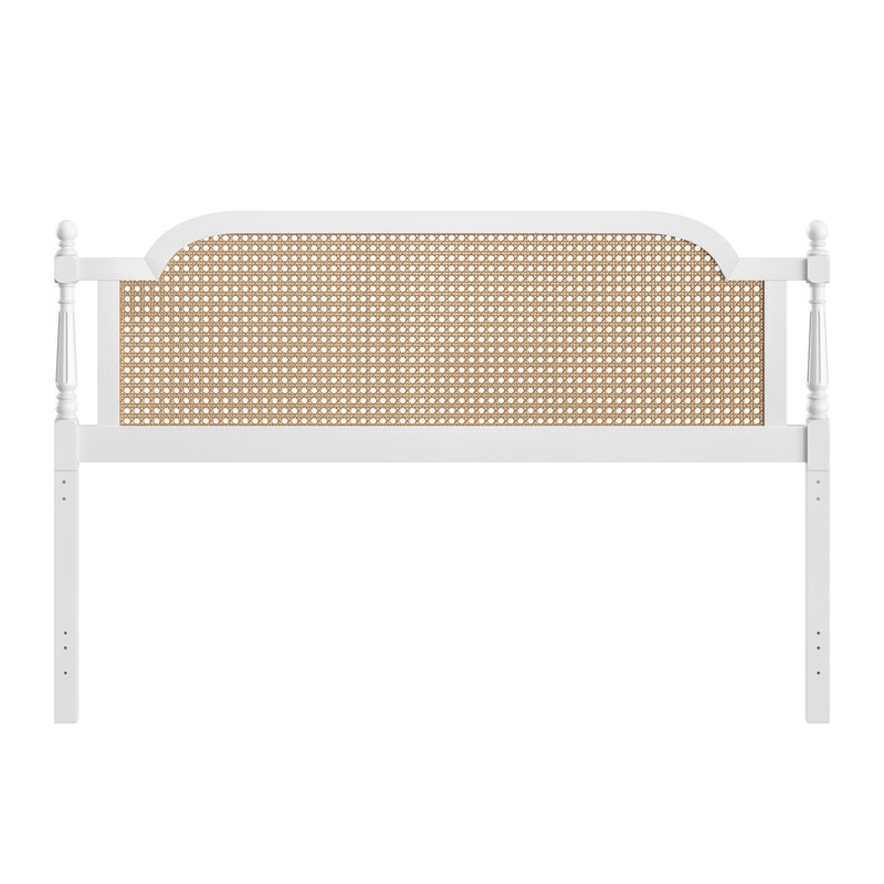 Elyse Solid Wood Headboard, King, White/Brown