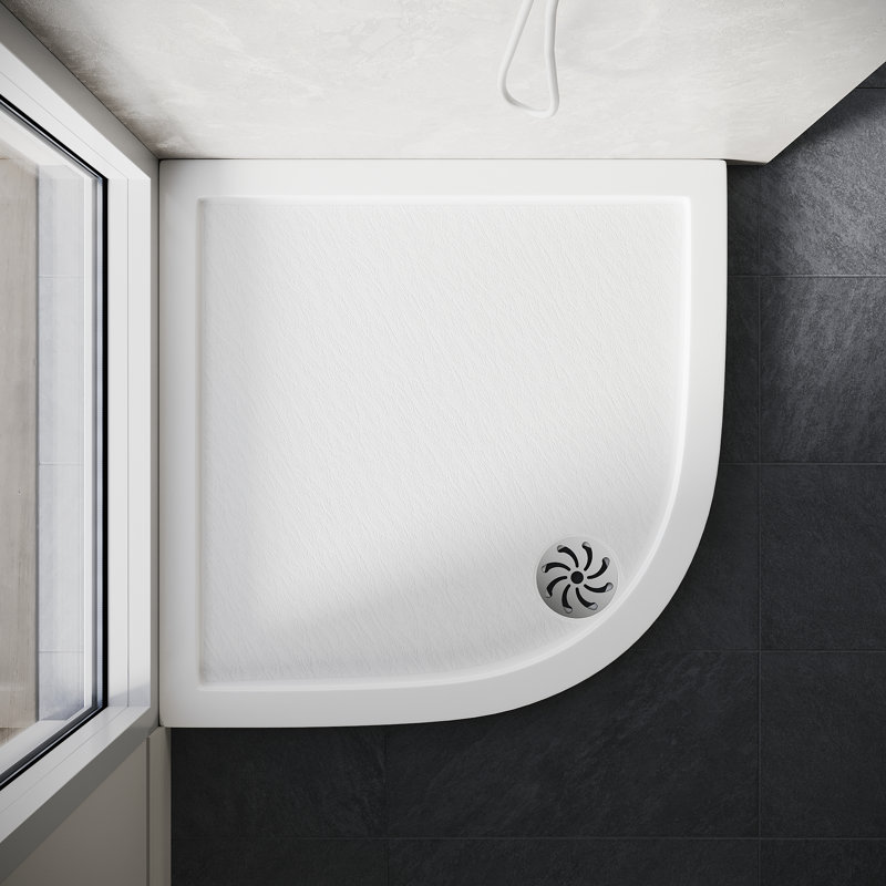 Hildebrand Composite Shower Tray  White, 4cm H x 90cm W x 90cm D
