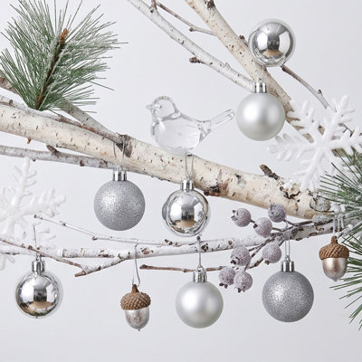 Décorations de Noël - 1 boîte de 12 ornements de 3 cm pour sapin de Noël, à suspendre, pour la maison ou pour les fêtes de fin d'année - Cadeau
