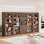 Armoire de rangement en bois avec design arqué, vitrine avec éclairage DEL, grande capacité et surface imperméable-121515904