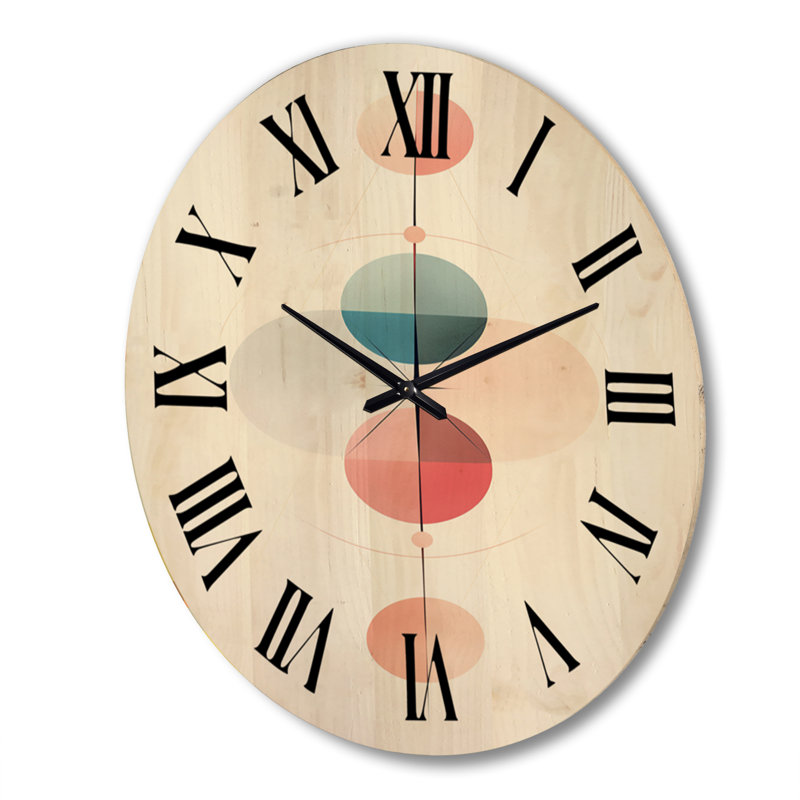 Horloge murale géométrique moderne «The Mystery of Love Flow Vintage Geometrics I», Très grand