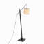 Lampe sur pied contemporaine en métal et rotin noir
