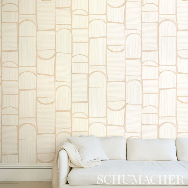 Schumacher x Backdrop Bloomsbury Wallpaper, Warm White