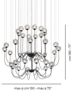 Puppet Suspension 36P Smoky Transparent Glossy Chrome G9 Ul, Matte Black, Smoky Transparent