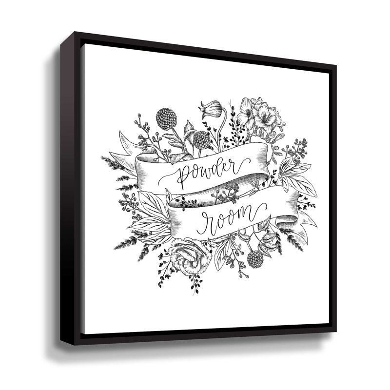 Salle d'eau - Peinture sur toile, Toile à cadre flottant noir, H 10 po x l 10 po x P 2 po