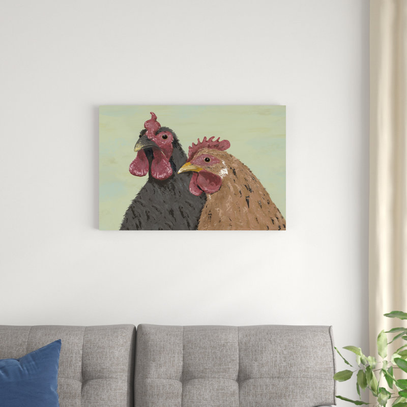 Four Roosters Brown Chickens, H 20 po x l 30 po