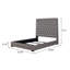Ensemble de chambre à coucher 5 pièces Tinya en gris et mercure métallique-389745856