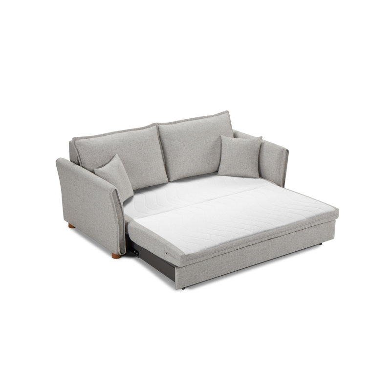 Canapé-lit modulaire en chenille Oren avec rangement et 2 coussins décoratifs Oren