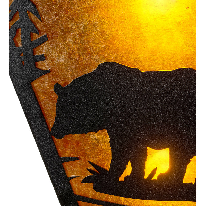 Applique murale 13 po de large Bear Creek, Ambre, Noir texturé