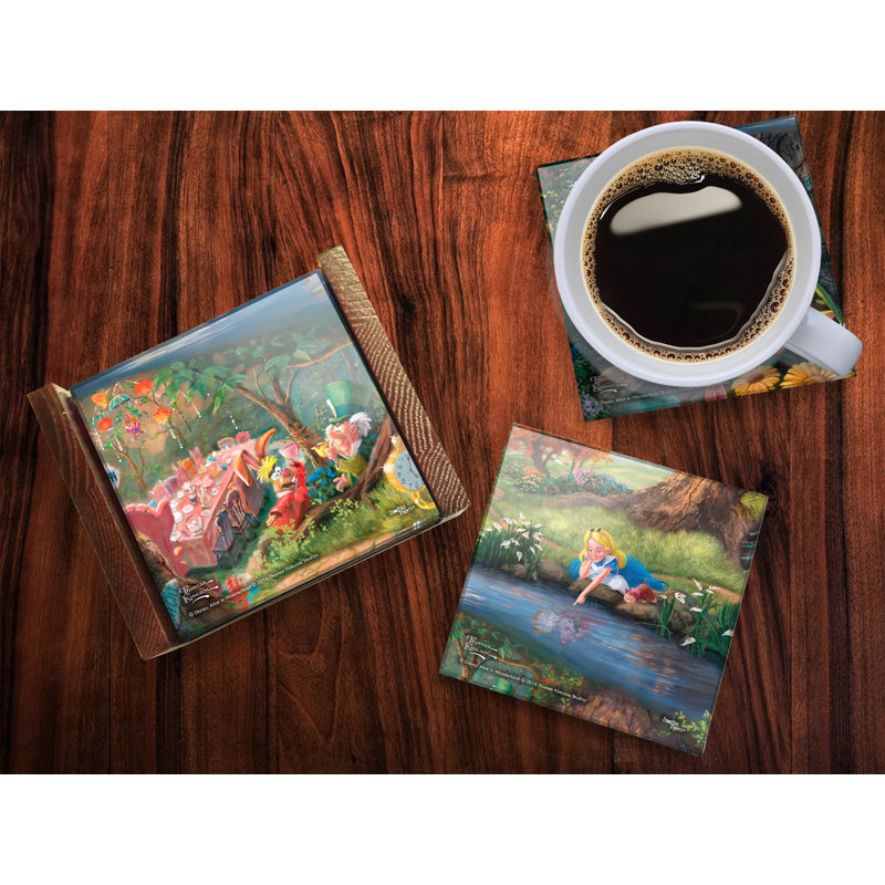 Sous-verre en verre wonderland disney alice