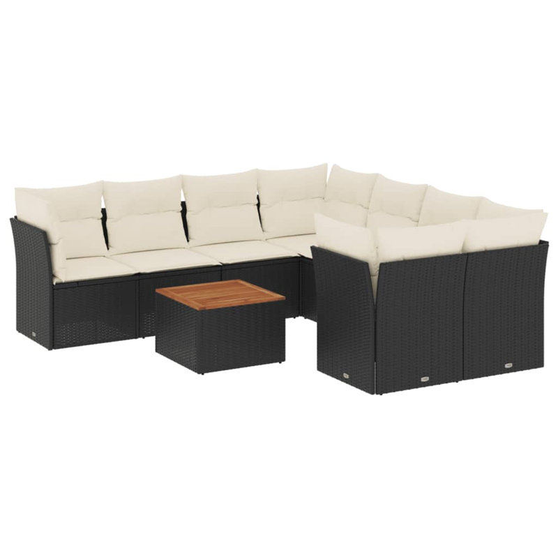 Vidaxl Garden Sofa Set Black