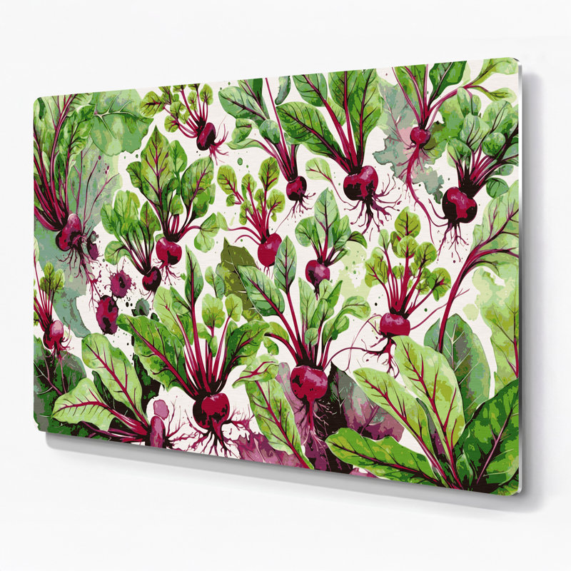 Art mural en métal légumes vert, H 11 po x l 14 po