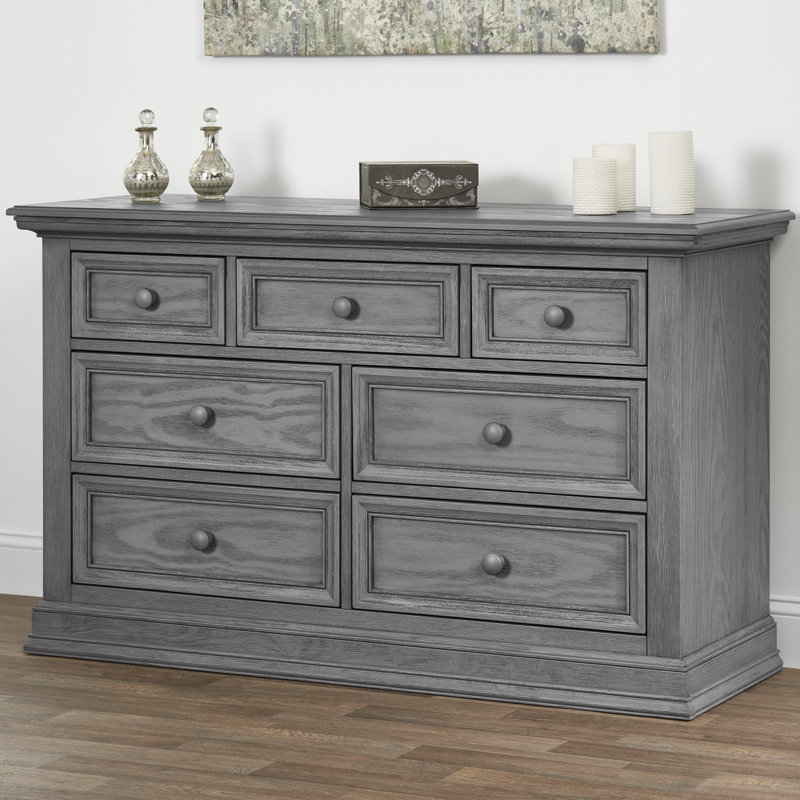 Commode double 7 tiroirs , Gris graphite