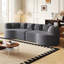 Canapé modulaire incurvé surdimensionné, 106,3 pouces, moderne, sans os, nuage, sans os, avec 6 coussins, canapé de luxe en chenille à quatre places en mousse à mémoire de forme profonde-120072967