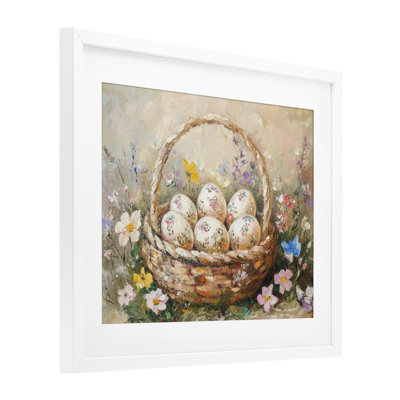 Delicate Flowers for Easter Framed Print Under Glass, design by Petal Prints Design