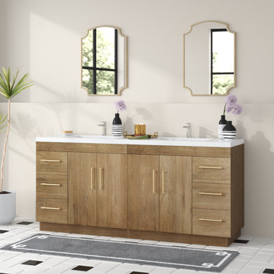 Meuble-lavabo sur pied avec lavabo en acrylique renforcé Verda