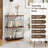 Rebrilliant 2 Pcs 3-tier Multipurpose Display Rack Freestanding Bookcase With Metal Frame Walnut
