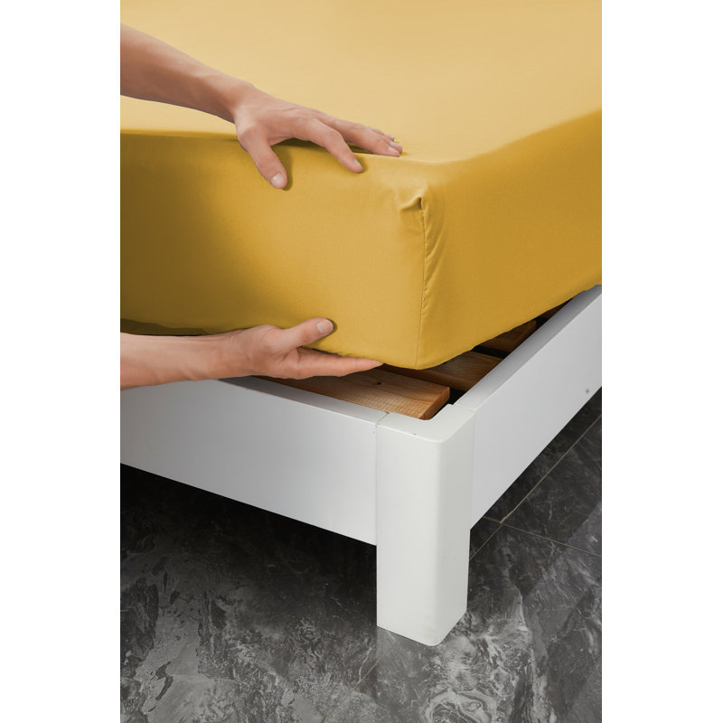 Ensemble de draps en rayonne , Or, Ensemble de draps pour grand lit + un drap-housse 