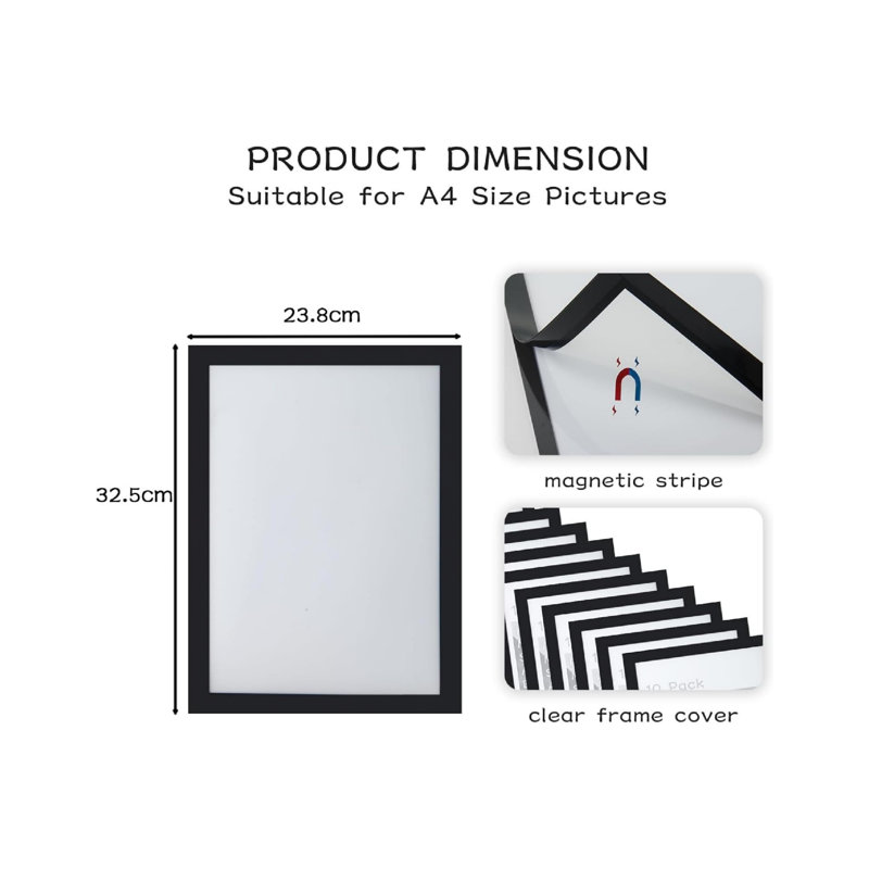 Black Storage Picture Frame - Set of 10