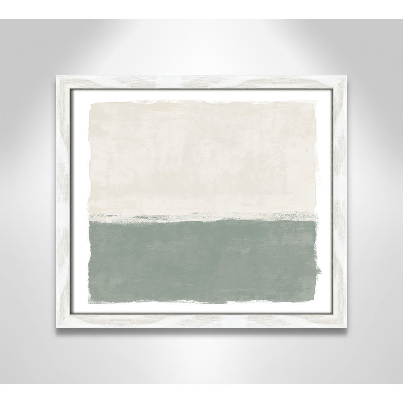 Sage Whisper II - Landscape Version Print par Natalie Carpentieri, L 15 po x H 13 po, White Woodgrain, Impression encadrée