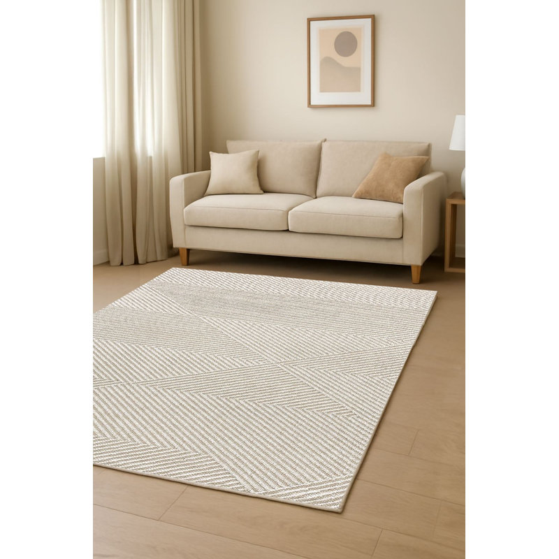 Elegant Area Rug, Cream Color, 3.9 x 5.9 ft | 100% Polypropylene, Machine Woven, Durable Woven Underside | Digital Printing for Vivid Colors | Easy to Clean with Vacuum, Perfect for Living Room & Bedroom Décor