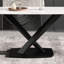 Table de salle à manger moderne 71,95 po en pierre frittée blanche avec pieds en métal noir - convient à 6 à 8 personnes avec structure ferme 6 8