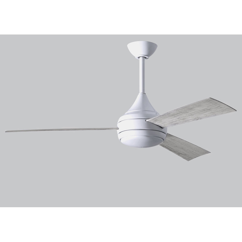 Donaire 52'' Ceiling Fan with LED Lights, Gloss White, Barn Wood Tone