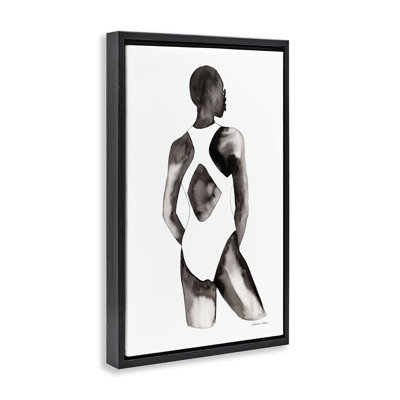 Cadre flottant silhouette Beach Day, par Simone Elum