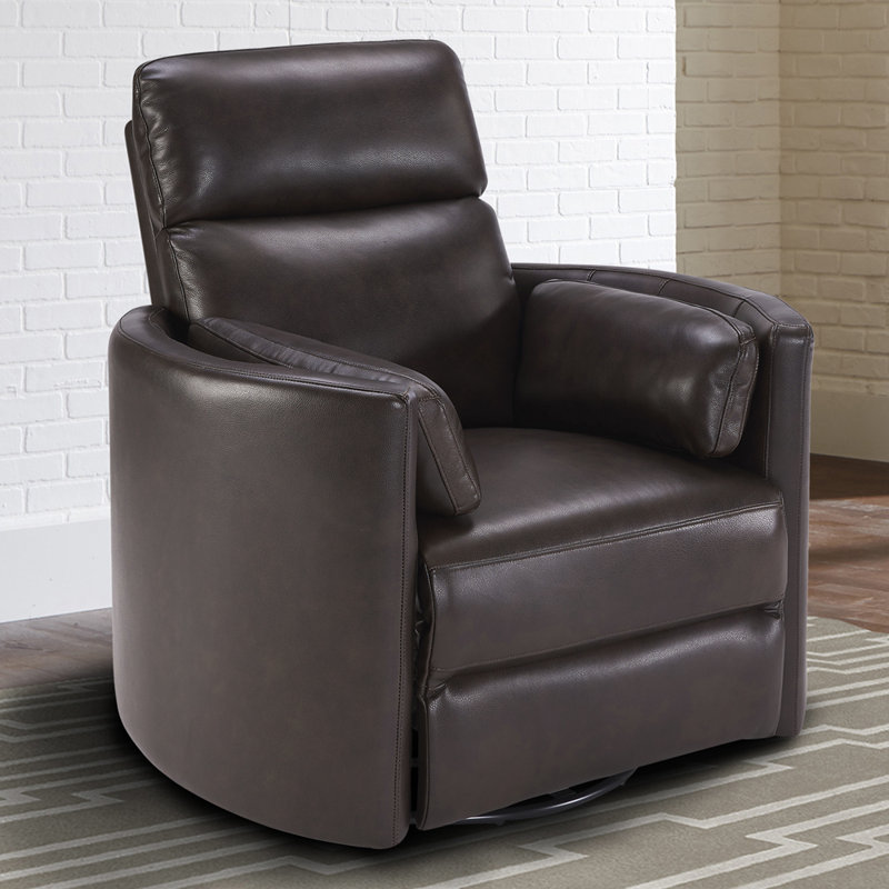 Fauteuil inclinable standard pivotant en cuir de 40 po Bre, Brun de Florence